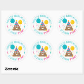 Poop Emoji Funny Birthday Party Hartelijk dank voo Ronde Sticker (Vel)