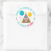 Poop Emoji Funny Birthday Party Hartelijk dank voo Ronde Sticker (Tas)