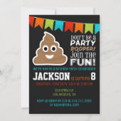 Poop Emoji Funny Boys Birthday Party Uitnodiging (Voorkant)