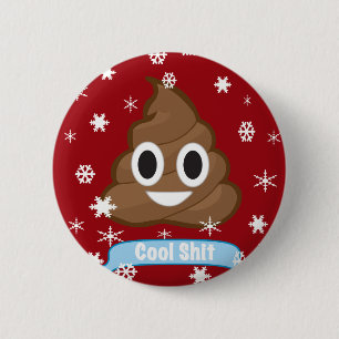 Poop Emoji Funny Button badge
