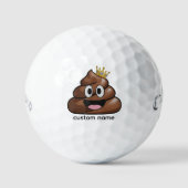 Poop Emoji Funny Golf Ball – Funny King of Poop Golfballen (Voorkant)