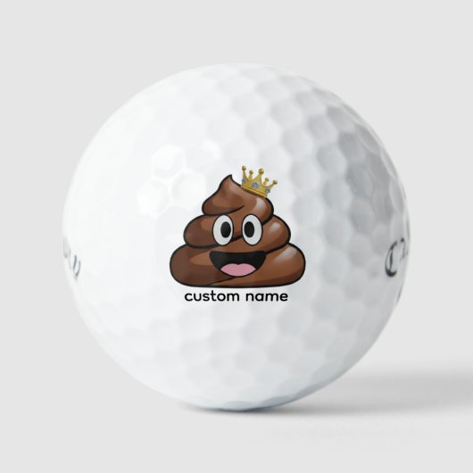Poop Emoji Funny Golf Ball – Funny King of Poop Golfballen (Voorkant)