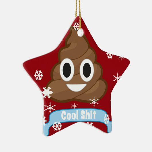 Poop Emoji Funny-kerstversieringen Keramisch Ornament (Rechts)