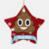 Poop Emoji Funny-kerstversieringen Keramisch Ornament (Voorkant)