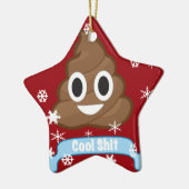 Poop Emoji Funny-kerstversieringen Keramisch Ornament (Links)