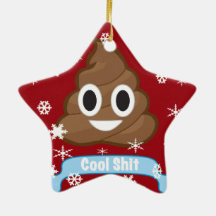 Poop Emoji Funny-kerstversieringen Keramisch Ornament