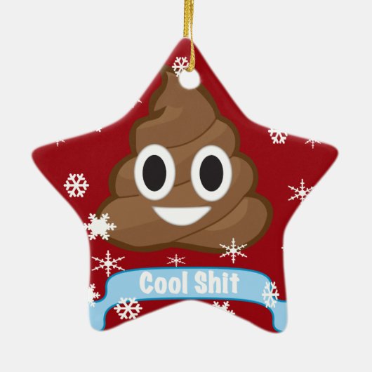 Poop Emoji Funny-kerstversieringen Keramisch Ornament (Achterkant)