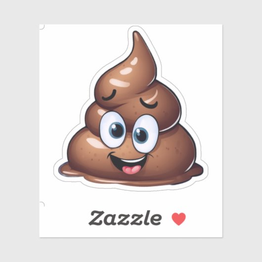 Poop Emoji Funny Sticker (Vel)
