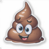 Poop Emoji Funny Sticker (Voorkant)