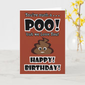 POOP emoji grappig kids verjaardagsfeestje Kaart (Gele Bloem)