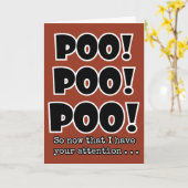 POOP emoji grappig POO schattige grap kinderen ver Kaart (Gele Bloem)