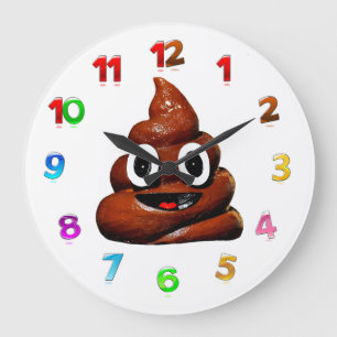 Poop emoji grote klok