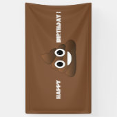 Poop Emoji Happy Birthday Banner (Verticaal)
