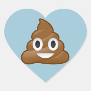 Poop emoji hart sticker