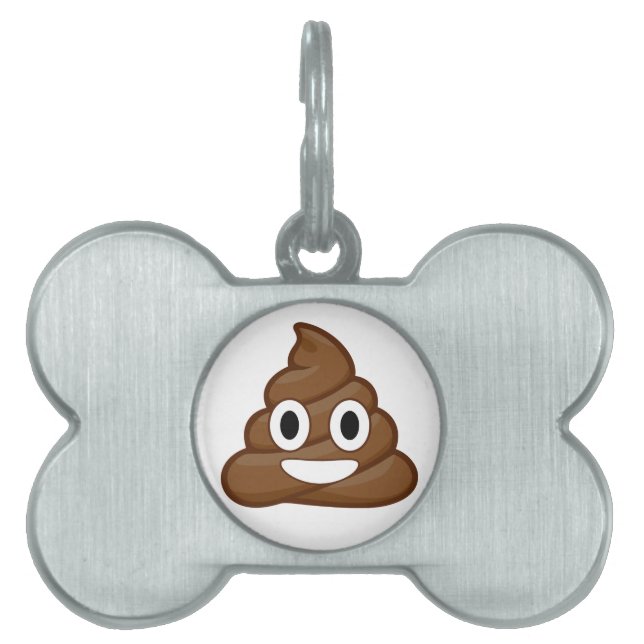 poop emoji huisdieren naamplaatje (voorkant)