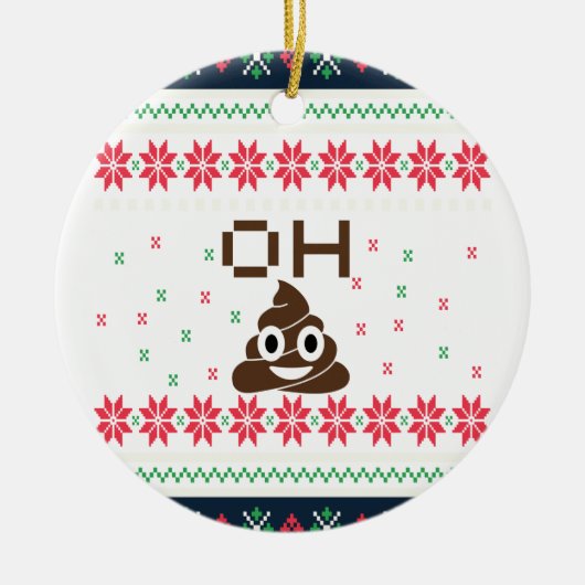 Poop emoji keramisch ornament (Voorkant)