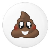 Poop Emoji Keramische Knop (Voorkant)