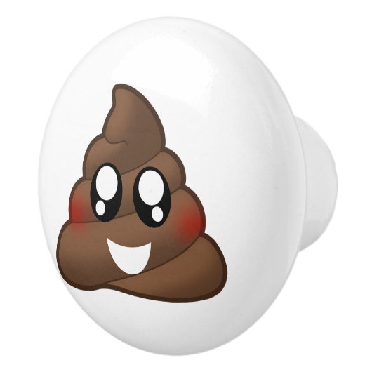 Poop Emoji Keramische Knop (Rechts)