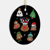 Poop Emoji KerstPajama Keramisch Ornament (Rechts)