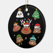 Poop Emoji KerstPajama Keramisch Ornament (Links)