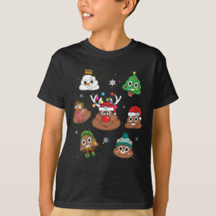 Poop Emoji KerstPajama T-shirt