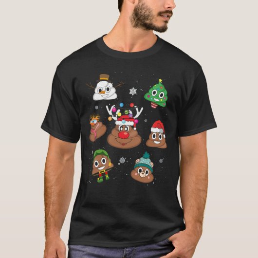 Poop Emoji KerstPajama T-shirt (Voorkant)