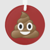 Poop Emoji Kerstversiering Ornament (achterkant)