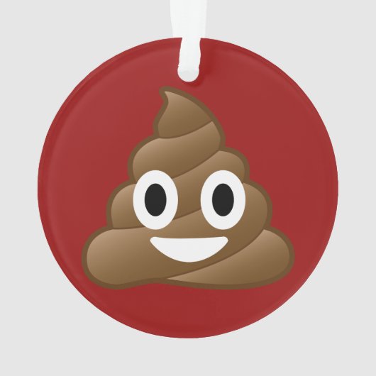 Poop Emoji Kerstversiering Ornament (achterkant)