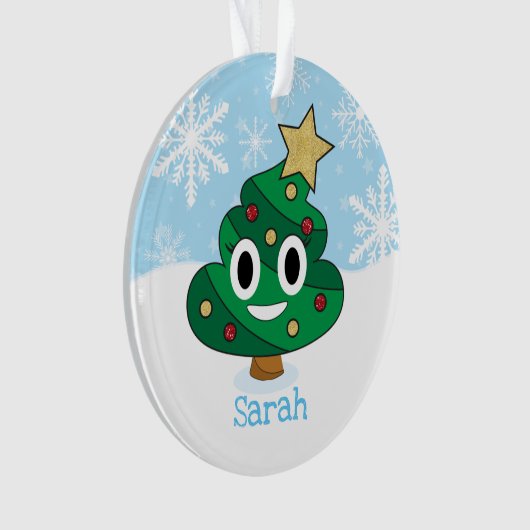 Poop Emoji Kerstversiering Ornament (voorkant)