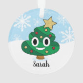 Poop Emoji Kerstversiering Ornament (achterkant)