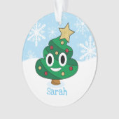 Poop Emoji Kerstversiering Ornament (voorkant)