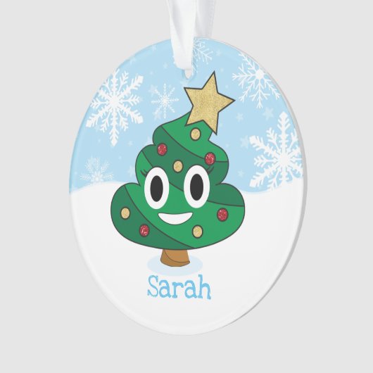 Poop Emoji Kerstversiering Ornament (voorkant)