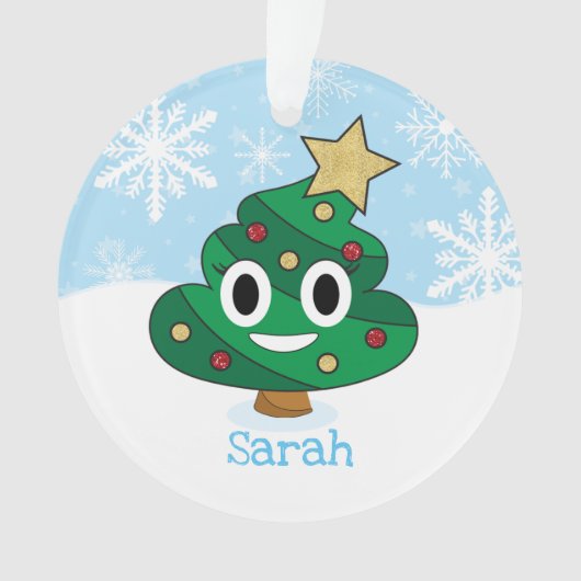 Poop Emoji Kerstversiering Ornament (voorkant)
