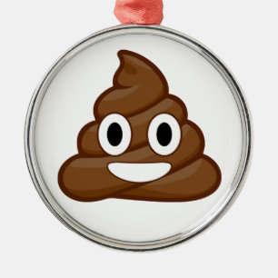 poop emoji metalen ornament