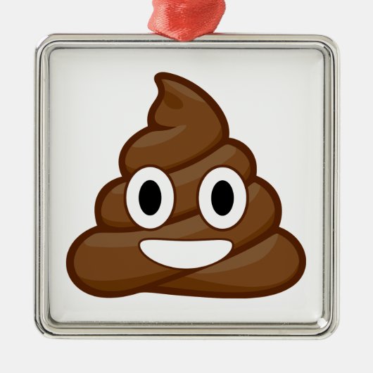 poop emoji metalen ornament (Voorkant)