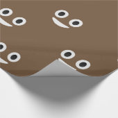 Poop emoji ogen en mondverpakkingspapier cadeaupapier (Hoek)