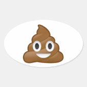 Poop emoji ovale sticker (Voorkant)