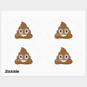 Poop emoji ovale sticker (Vel)