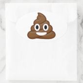 poop emoji ovale sticker (Tas)