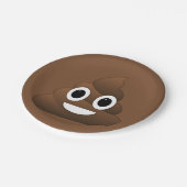 Poop Emoji Paper Borden, 7" Papieren Bordje (Gekanteld)