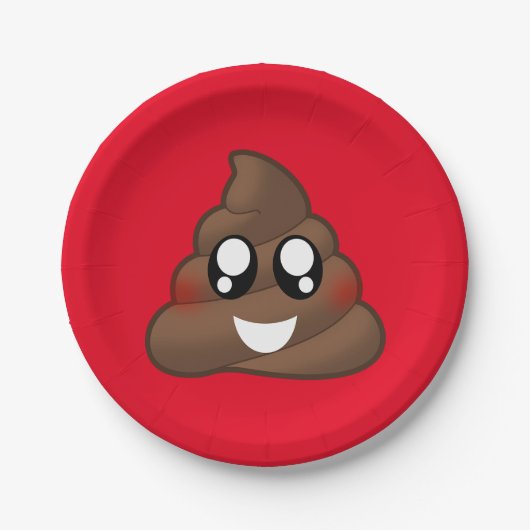 Poop Emoji Papieren Bordje (Voorkant)