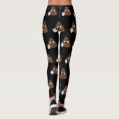 Poop Emoji Peace Sign Hands Leggings (Achterkant)
