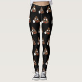 Poop Emoji Peace Sign Hands Leggings (Voorkant)