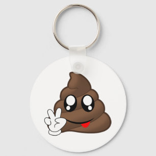 Poop Emoji Peace Sign Hands Sleutelhanger