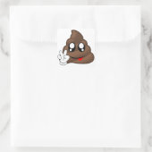 Poop Emoji Peace Sign Hands Vierkante Sticker (Tas)