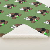 Poop Emoji Rock on Sherpa Blanket Sherpa Deken (3/4)