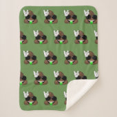 Poop Emoji Rock on Sherpa Blanket Sherpa Deken (Voorkant)