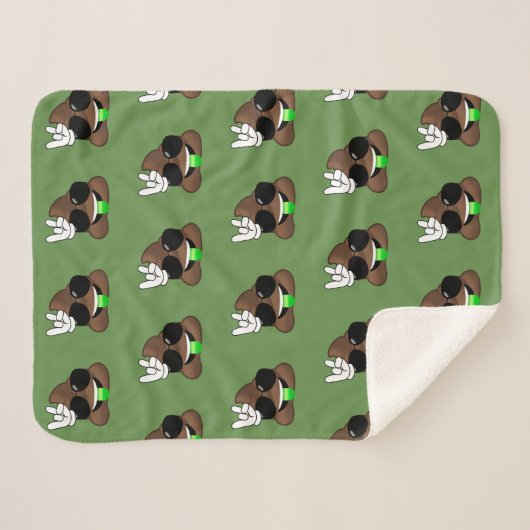 Poop Emoji Rock on Sherpa Blanket Sherpa Deken (Voorkant (horizontaal))