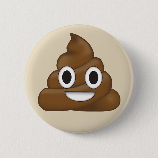 Poop Emoji Ronde Button 5,7 Cm (Voorkant)