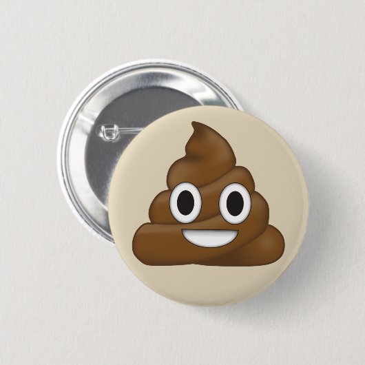 Poop Emoji Ronde Button 5,7 Cm (Voorkant /achterkant)